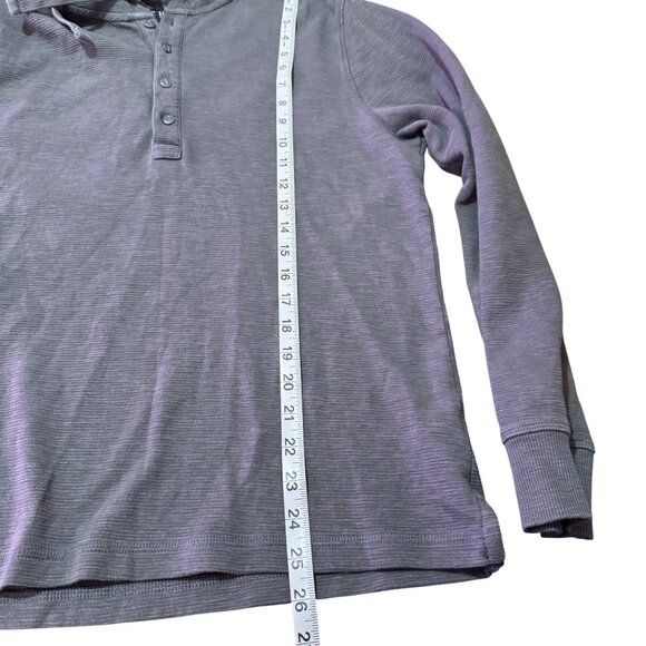 JACHS New York Tribeca Mens Hoodie Henley Long Sleeve 100%Cotton Gray Pullover M - Picture 6 of 7